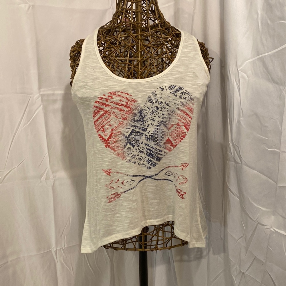 White tank top with a heart